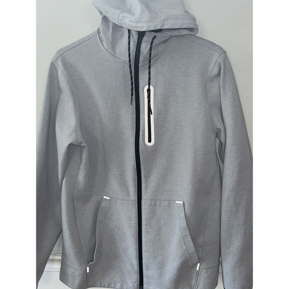 Old Navy Men's Gray Full Ziplong Sleeve Light Jacket Cotton Fleece Size Medium - Picture 1 of 10